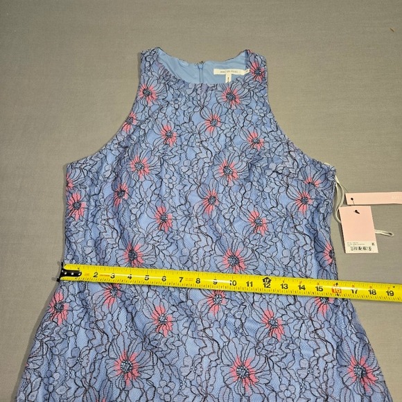 Avec Les Filles Womens Blue Lace Sleeveless‎ Floral Shift Dress NWT Size 12 - Picture 9 of 15
